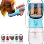 10oz Dog Water Bottle with Food Container, Portable for Travel