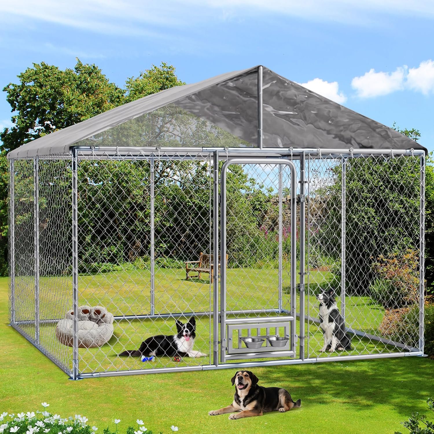 10x10FT Large Outdoor Dog Kennel, Heavy Duty Dog Enclosure 10x10FT Large Outdoor Dog Kennel, Heavy Duty Dog Enclosure