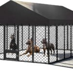 10×14×6.4 FT Heavy Duty Dog Kennel Outdoor with Secure Double Locks