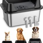 11L No Spill Dog Water Bowl with Splash Guard & Slow Drink Disk