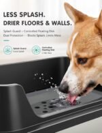 11L No Spill Dog Water Bowl with Splash Guard & Slow Drink Disk - Image 2