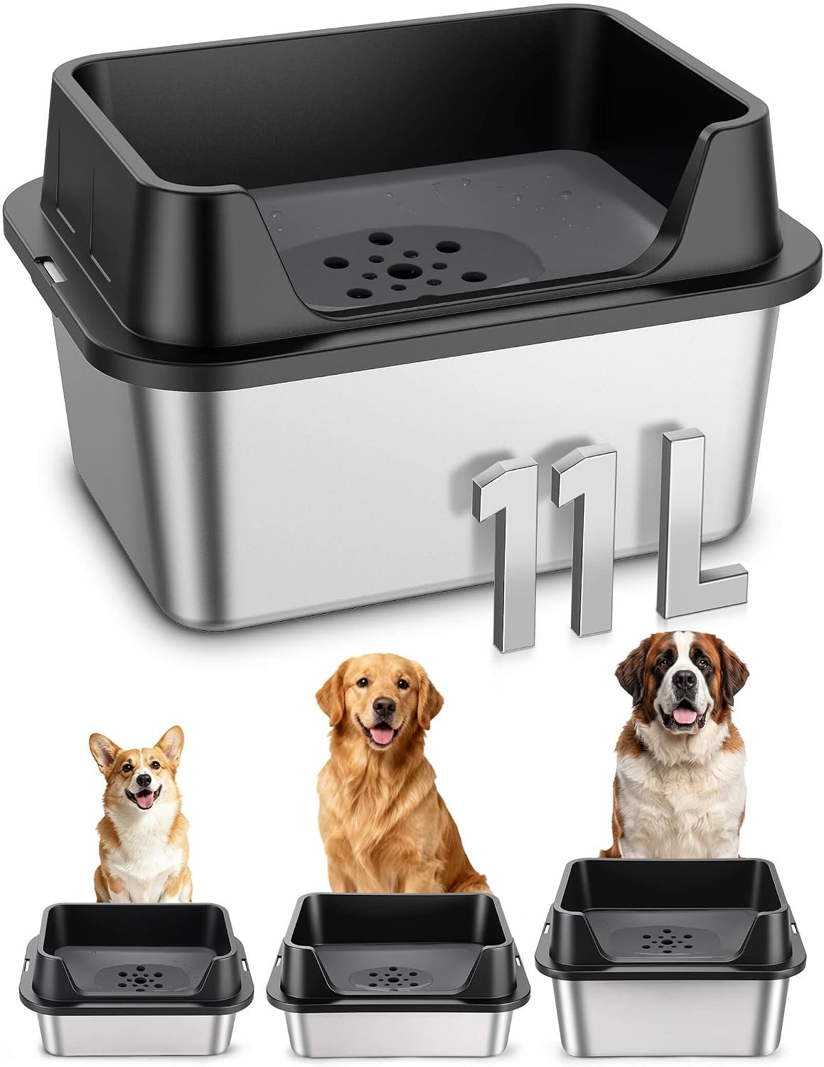 11L No Spill Dog Water Bowl with Splash Guard & Slow Drink Disk 11L No Spill Dog Water Bowl with Splash Guard & Slow Drink Disk