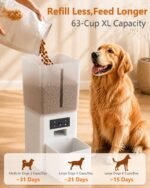 15L Automatic Dog Feeder Large Breed: 63 Cup Capacity for Kibble up to 22mm - Image 2