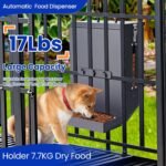 17 Lbs Automatic Dog Feeder, Hanging Metal Cage Kennel, Large Breed - Image 2