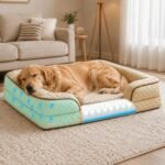 Dog Bed with Reusable Potty Pad - 44.5" x 33.5" x 6.7" Beige - Image 6