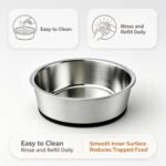 2 Pack WEDAWN Deep Stainless Steel Non-Skid Dog and Food Bowls, Each Holds Up to 2 Cups - Image 3