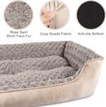 JOEJOY Rectangle Dog Bed for Large Medium Small Dogs - Washable Orthopedic Sofa Bed, Soft Breathable Puppy & Pet Cuddler, Durable Calming Dog Bed with Anti-Slip Bottom, Multiple Sizes, Beige - Image 3
