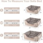 JOEJOY Rectangle Dog Bed for Large Medium Small Dogs - Washable Orthopedic Sofa Bed, Soft Breathable Puppy & Pet Cuddler, Durable Calming Dog Bed with Anti-Slip Bottom, Multiple Sizes, Beige - Image 4