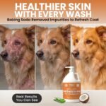 Deshedding Dog Shampoo, Gallon Sized - Skin and Coat Shedding Shampoo with Pump, 18:1 Dilution - Made with Baking Soda, Aloe, and Coconut for Buildup and Dander - Image 5
