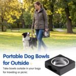 XIAZ Elevated Dog Bowls Large Breed Raised Dogs Bowl Stand Large/Medium Sized Dog Stainless Steel Food Water Bowl Stands 5 Heights Adjustable 9/11/12/14in Black Pet Feeder Dish Station - Image 6