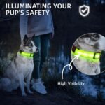 Super Bright LED Dog Collar, Waterproof Light up Collars(Green, Medium) - Image 3