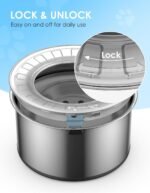 Heouvo 1 Gallon No Spill Dog Water Bowl with Slow Drink Floating Disk(Gray) - Image 6
