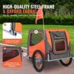 VEVOR Dog Bike Trailer, Supports up to 66 lbs, Pet Cart Bicycle Carrier - Image 3