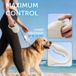 TUG Quest Retractable Dog Leash | 360° Tangle-Free | 26 ft Tape (XL, Cream) - Image 5