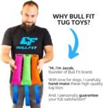 Bull Fit K9 Dog Bite Tug Toy with 2 Strong Handles - Made of Durable & Tear-Resistant French Linen - Perfect for Tug of War, Fetch & Puppy Training - Ideal for Medium to Large Breeds - Image 5