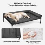 Veehoo Outdoor Elevated Dog Bed with Waterproof Bolster Cushion, Cooling - Image 3