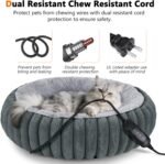 INVENHO Heated Cat Beds for Indoor Cats and Small Dogs, 20" Cozy Donut Heated Pet Bed with Timer & Temp Adjustable, Removable Waterproof Electric Warming Bed for Indoor Cat - Image 3