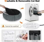 INVENHO Heated Cat Beds for Indoor Cats and Small Dogs, 20" Cozy Donut Heated Pet Bed with Timer & Temp Adjustable, Removable Waterproof Electric Warming Bed for Indoor Cat - Image 7
