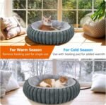INVENHO Heated Cat Beds for Indoor Cats and Small Dogs, 20" Cozy Donut Heated Pet Bed with Timer & Temp Adjustable, Removable Waterproof Electric Warming Bed for Indoor Cat - Image 8