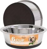 Neater Pet Brands Stainless Steel Dog Bowls with Non-Slip Rubber Bottom – Set of 2, 6 Cup (48 oz), Black - Heavy Duty Metal Dog Bowl, Dishwasher Safe, Food or Water Bowl, Ideal for Large Dogs - Image 4
