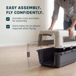 SportPet Airline Compliant Small 24" Travel Dog Kennel - Durable Plastic Airline Pet Carrier (No Wheels) & Food Bowls, Collapsible Indoor/Outdoor Dog Kennel, Dogs up to 21" L & 13" H - Dark Gray - Image 8