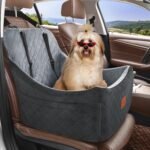 Lealchum Dog car seat for Medium Dogs,Easy to Install with Adjustable Straps,Anti Slip Bottom pet car Bed,Fully Detachable and Washable pet Travel Bed (Black/Grey, Medium) - Image 4