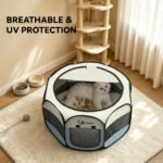 Siedihit Dog Cat Playpen, Puppy Pet Playpen Indoor for Small Dog Crate Tent Cage Outdoor, Portable Pop Up Dogs Enclosure Kennel with Carrying Case for Dogs/Cats/Rabbits(Grey, Small - Image 4