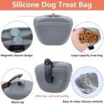 BARKIE Dog Training Kit - Treat Pouch, Pet Training Fanny Pack, 2 Puppy Training Clickers, Ultrasonic Silent Whistle, 2-in-1 Whistle Clicker, Clicker Training Guide Booklet, Dog Poop Bag (Grey) - Image 3
