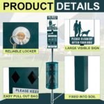 Qinyoung Dog Waste Station Galvanized Steel Pet Bin Bag Dispenser, Green - Image 3