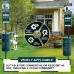 Qinyoung Dog Waste Station Galvanized Steel Pet Bin Bag Dispenser, Green - Image 5