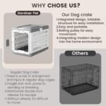 Collapsible Dog Crate for Medium/Small Dogs - 28" L Foldable Dog Cage No-Tool Assembly, Travel Dog Crate with 2 Wheels - Easy to Carry, Space-Saving, Indoor Outdoor Use, 27.96"(L) X18.3(W) X20.87(H) - Image 6