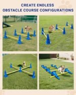 Dog Agility Course Backyard Set, Dog Agility Hurdle Cone Set with Height Adjustable Crossbar for Rehabilitation & Beginners, Dog Agility Equipment for Dog Obstacle Course - 12 Inch - Image 4