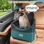 JOEJOY Dog Car Seats for Small Medium Dogs Under 35lbs, Dog Booster Seat with Detachable Washable Cover and Cushion, Memory Foam Pet Car Seat with Safety Belt and Storage Pockets (Black) - Image 4