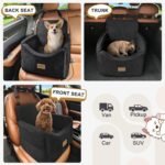 JOEJOY Dog Car Seats for Small Medium Dogs Under 35lbs, Dog Booster Seat with Detachable Washable Cover and Cushion, Memory Foam Pet Car Seat with Safety Belt and Storage Pockets (Black) - Image 6