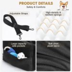 JOEJOY Dog Car Seats for Small Medium Dogs Under 35lbs, Dog Booster Seat with Detachable Washable Cover and Cushion, Memory Foam Pet Car Seat with Safety Belt and Storage Pockets (Black) - Image 8