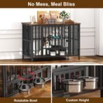 Easycom Foldable Dog Crate Furniture for Large Dogs, Rustic Brown (DC108) - Image 4