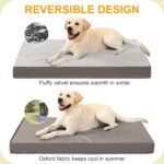 KSIIA Orthopedic Dog Bed for Large Dogs with Waterproof Lining, Grey, 35x22 - Image 4