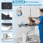 Garvee 43.3 in Hydraulic Pet Grooming Table, Professional Hydraulic Grooming Table w/Max 350 LBS Loading Capacity, 3 Adjsutable Nooses, Adjustable Height Range 22 in -39 in - Image 3