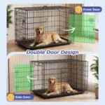 FDW | 48" Foldable Metal Dog Crate | Dark Black | Cage for XL Dogs - Image 4