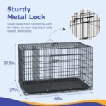 FDW | 48" Foldable Metal Dog Crate | Dark Black | Cage for XL Dogs - Image 5