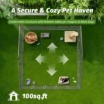 10x10 ft Outdoor Dog Kennel, Heavy Duty Dog Pens for Large Dogs - Image 4