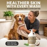 Oatmeal Dog Shampoo for Itchy Dry Skin, 1 Gallon with Pump - Hypoallergenic Anti-Itch Allergy & Sensitive Relief, Smelly Dogs, Aloe Vera Coconut Oil, Sulfate and Paraben Free, Made in USA Bark & Clean - Image 3