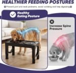XIAZ Elevated Dog Bowls Large Breed Raised Dogs Bowl Stand Large/Medium Sized Dog Slow Feeder Dogs Bowls Food Water Stands 5 Heights Adjustable 9/11/12/14in Pet Feeder Dish Station - Image 3