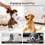 Indestructible Plush Dog Toy for Aggressive Chewers, Squeaky Chew Ball - Image 4