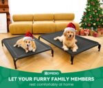 Elevated Dog Bed Raised Outdoor Dog Cot for Large Dogs, Installation Requires No Tools, Frame with Washable Cooling Breathable Mesh Anti-Slip Feet, Indoor Pet Bed, Black, 43.3 Inches - Image 6