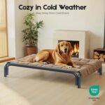 Elevated Dog Bed Raised Outdoor Dog Cot for Large Dogs, Installation Requires No Tools, Frame with Washable Cooling Breathable Mesh Anti-Slip Feet, Indoor Pet Bed, Black, 43.3 Inches - Image 8