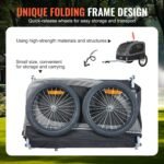 VEVOR Dog Bike Trailer, Supports up to 88 lbs, Pet Cart Bicycle Carrier, Easy Folding Frame with Quick Release Wheels, Universal Bicycle Coupler, Reflectors, Flag, Collapsible to Store - Image 6