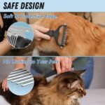 Docrok Pet Grooming Combo: Undercoat Rake, Dematting Deshedding Brush for Long-Haired Dogs and Cats, Black - Image 4