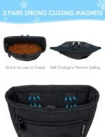 Gobeigo 2 Cup Magnetic Closure Dog Treat Pouch with Training Clicker(Black) - Image 3