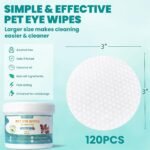 MEDUWEDU Eyes Wipes for Dogs & Cats 120 Counts, Grooming Kit Care for Dogs and Cats, Prevent Tear Stains, Eye Debris, Discharge, Mucus Secretions,Coconut Scent - Image 5